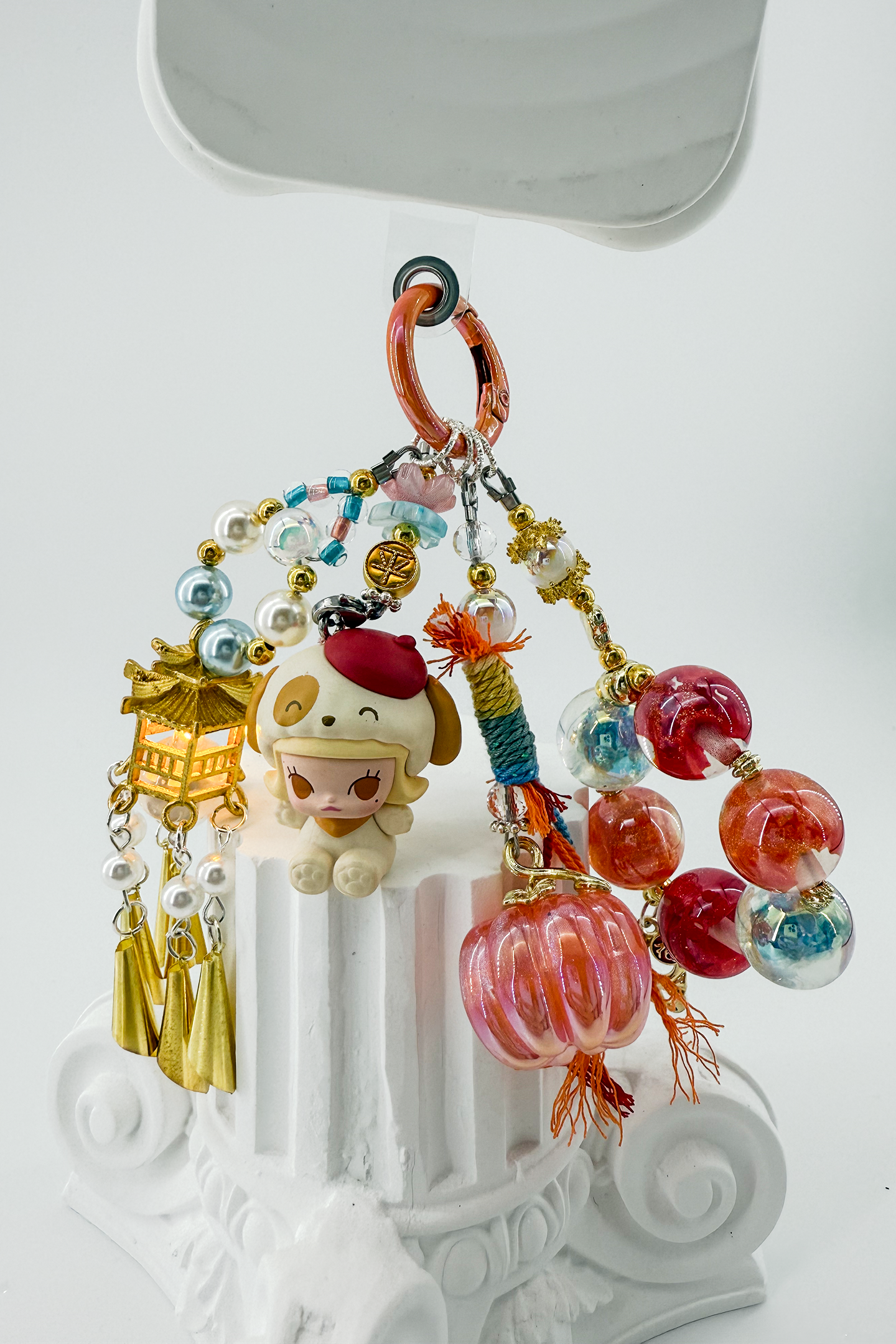 Golden Retro Light and Pumpkin Charm + Card Combo