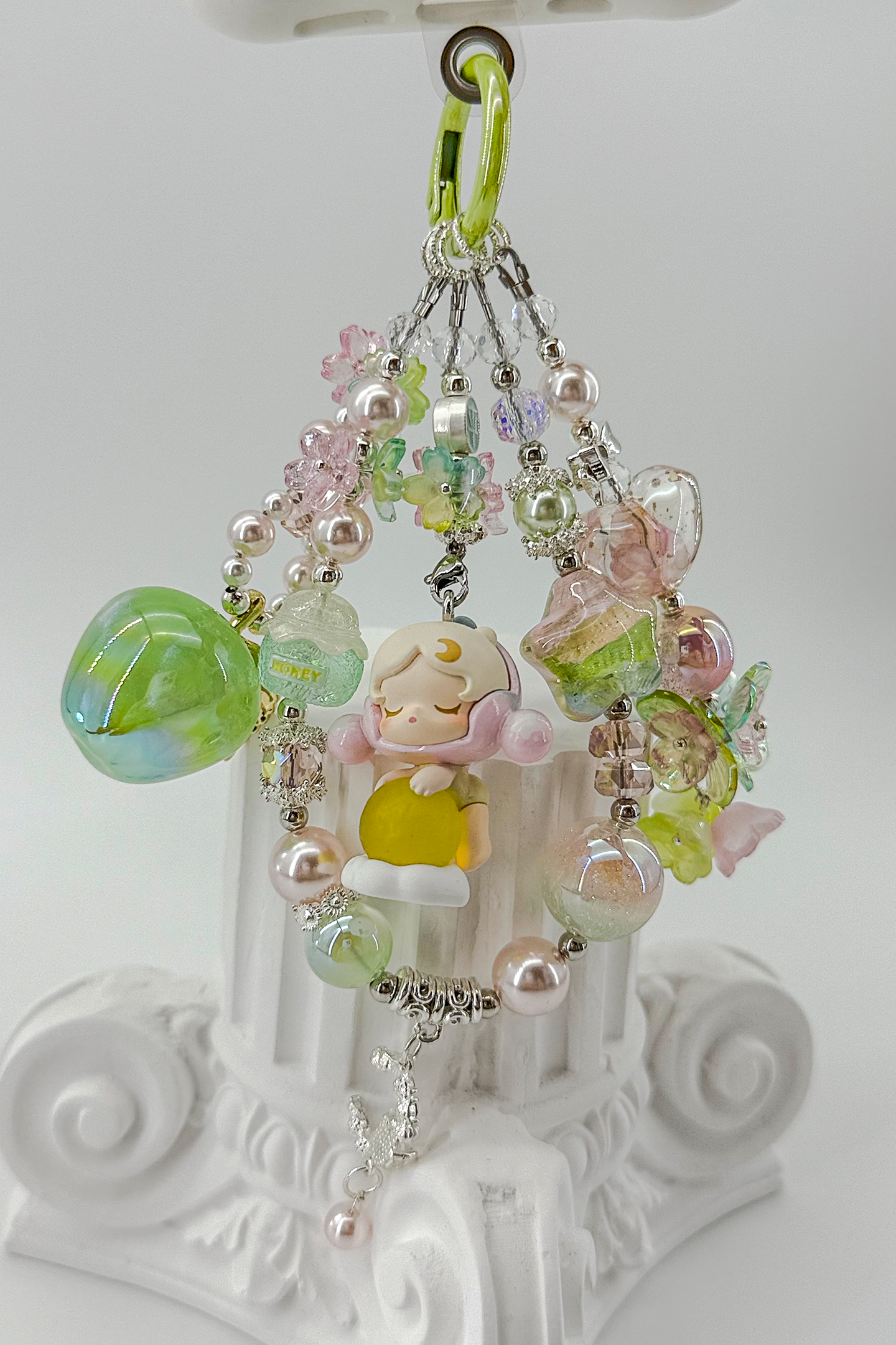 Green Candy Heart & Star Charm + Card Combo