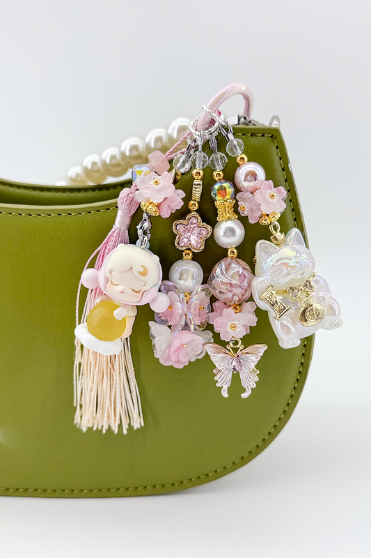 Gradient Tassel Kitty Charm + Card Combo