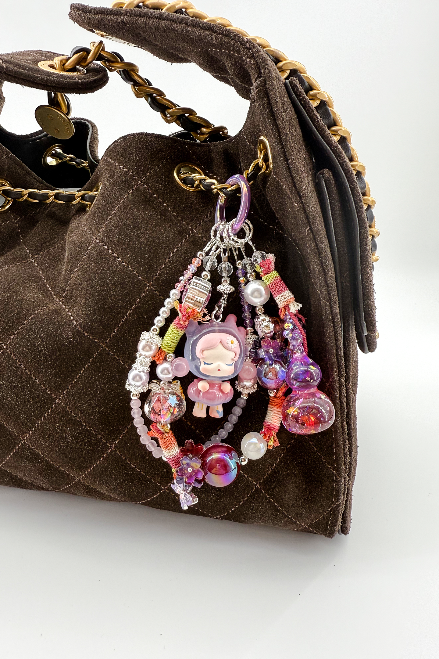 Purple Crystal Butterfly Bead Charm + Card Combo