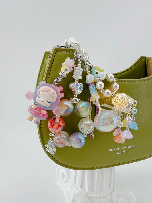 Luminous Handmade SKULLPANDA Popmart Authentic Popbean Colored Glass Dead Charm