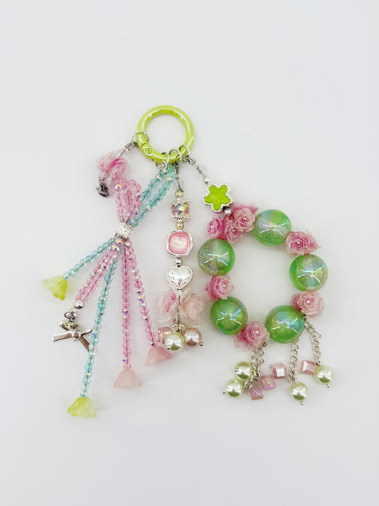 SKULLPANDA Authentic Popbean Handmade Charm Spring Vibe Rose Cutie Phonecharm Bag Charm