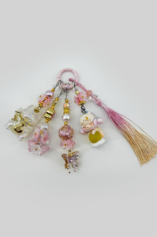 Gradient Tassel Kitty Charm + Card Combo