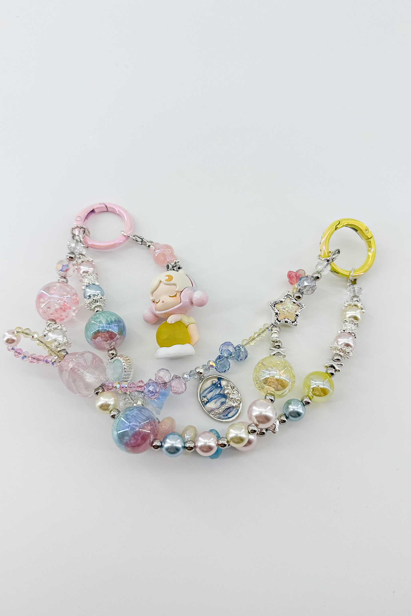 Sparkling Crystal & Pearl Charm + Card Combo