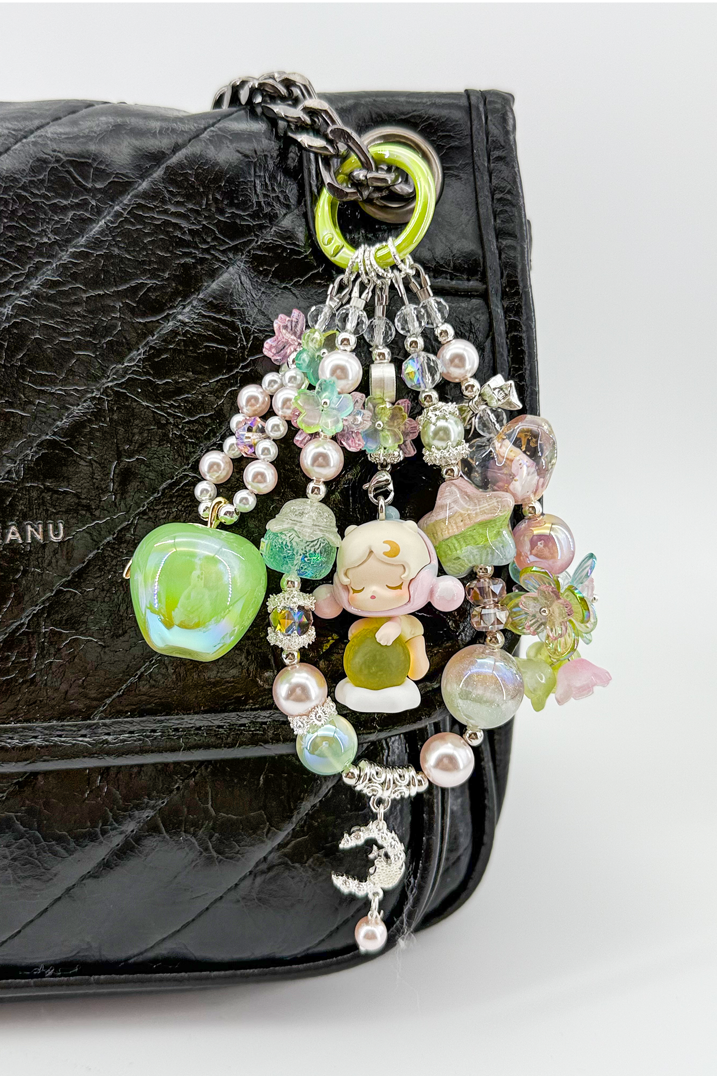 Green Candy Heart & Star Charm + Card Combo