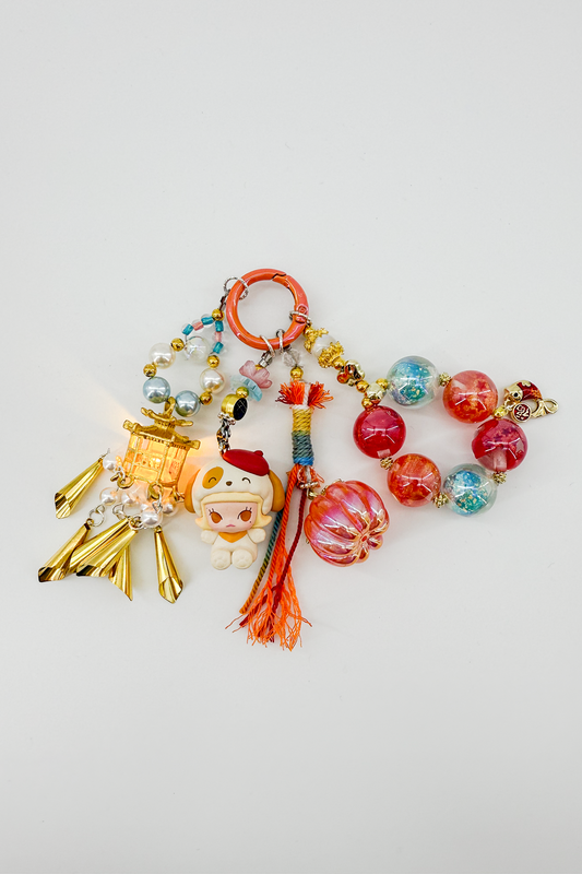 Golden Retro Light and Pumpkin Charm + Card Combo