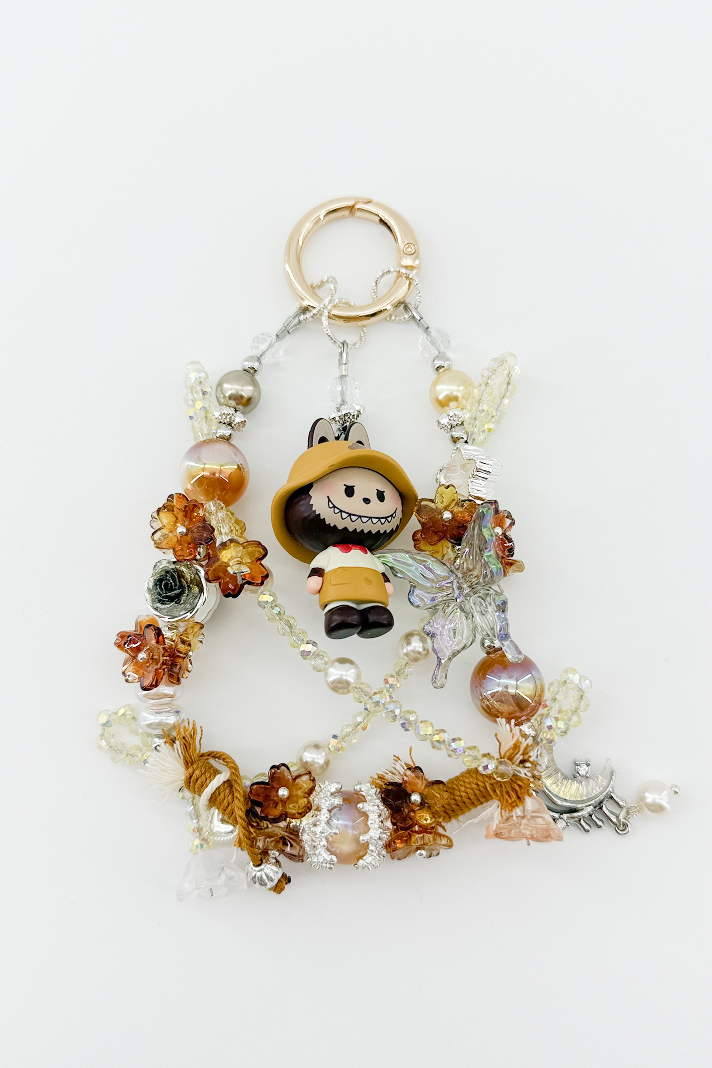 Butterfly Roses Charm with Moon & Stars + Card Combo