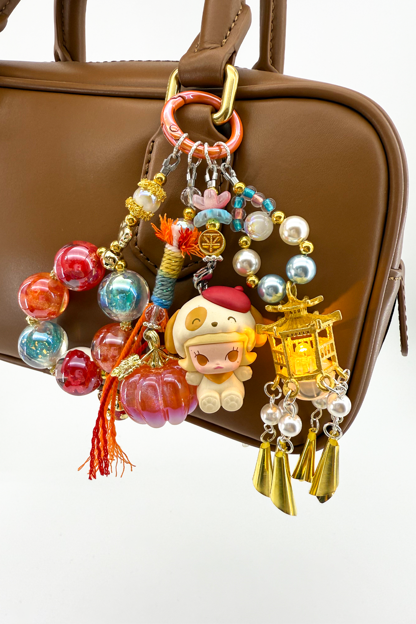 Golden Retro Light and Pumpkin Charm + Card Combo