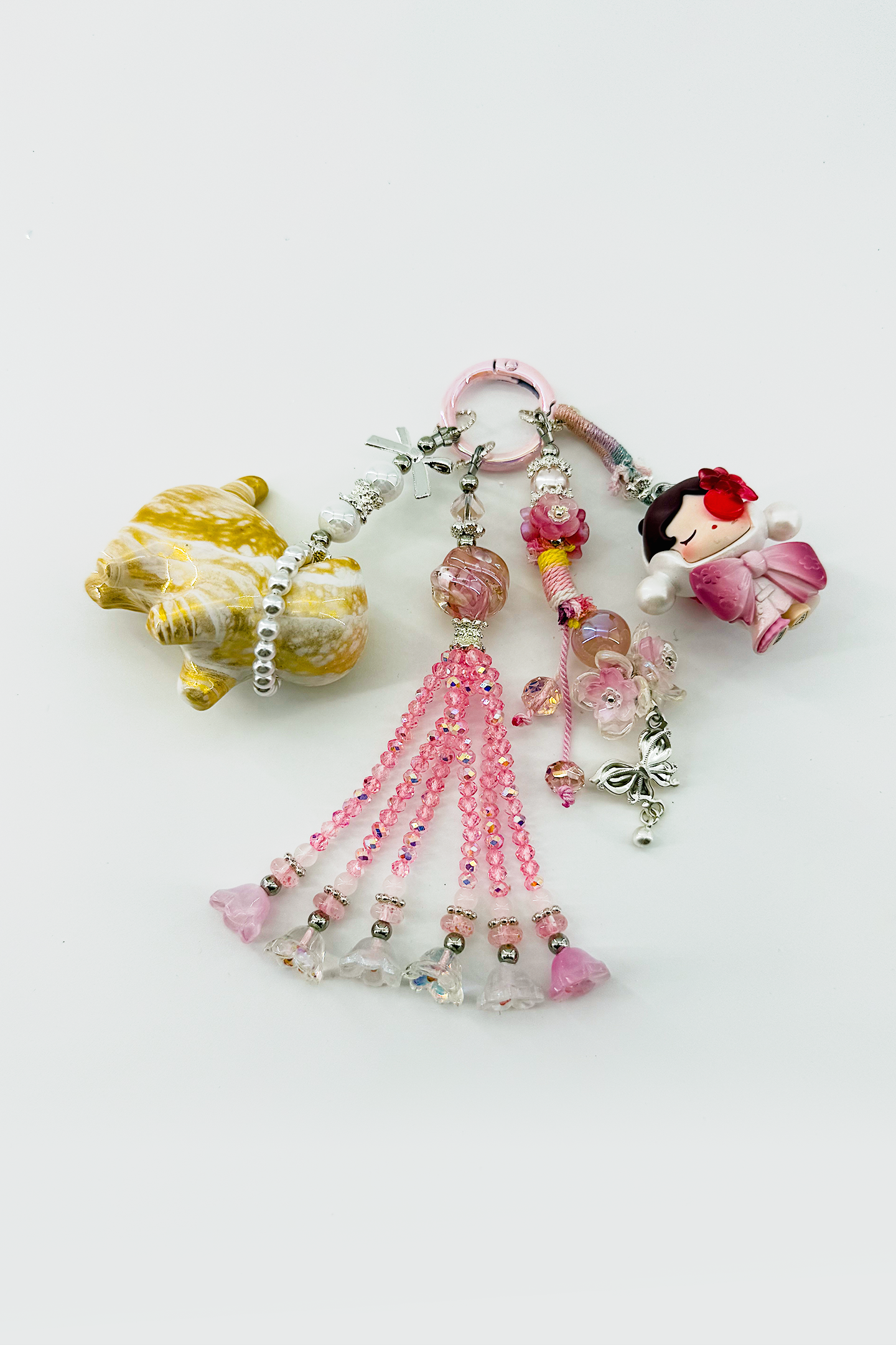 Tassel Keychain with Crystal Charm + Card Combo