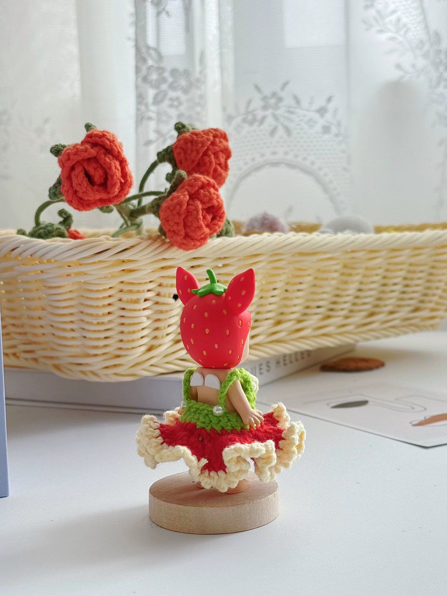 Sonny Angel Strawberry Handmade knitting clothes Flower long dress