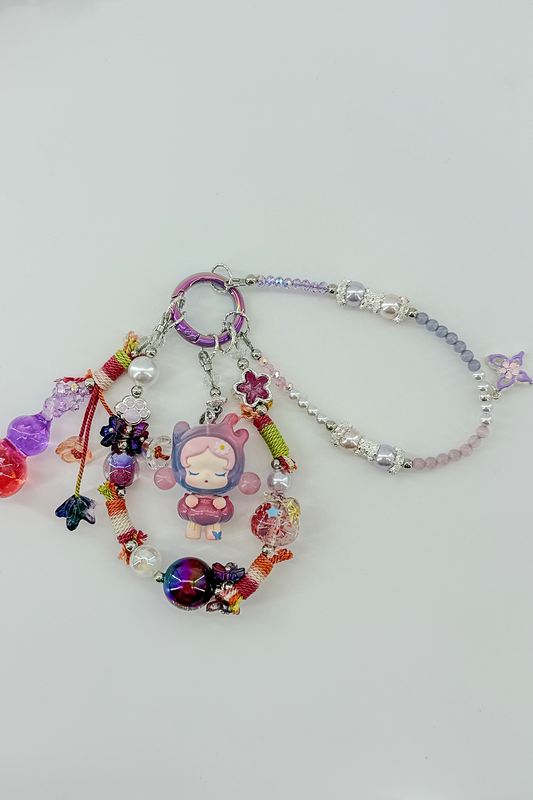 Purple Crystal Butterfly Bead Charm + Card Combo
