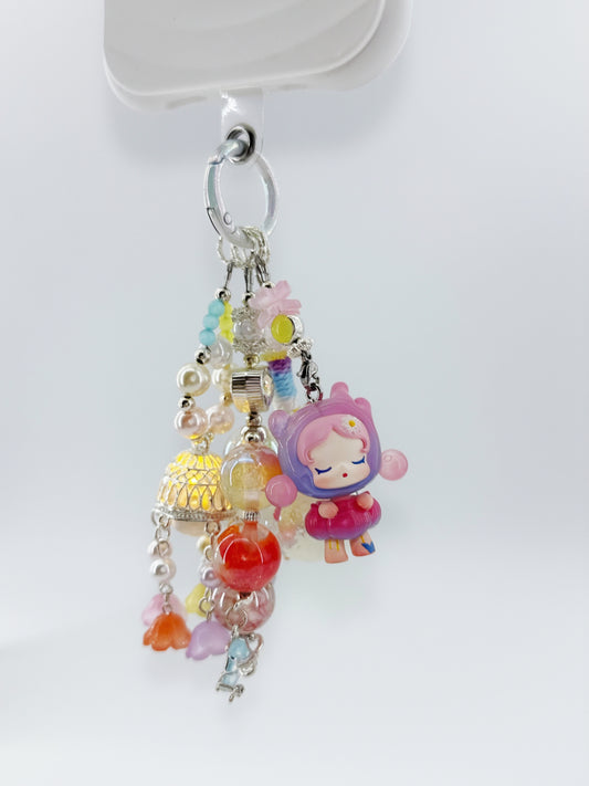 Luminous Handmade SKULLPANDA Popmart Authentic Popbean Colored Glass Dead Charm