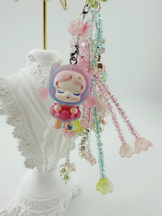 SKULLPANDA Authentic Popbean Handmade Charm Spring Vibe Rose Cutie Phonecharm Bag Charm